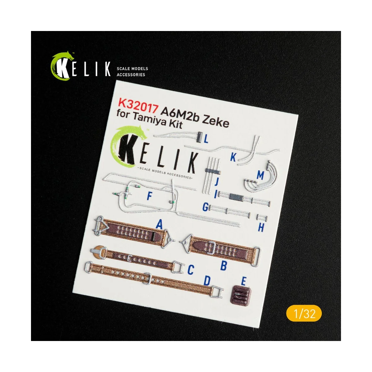 A6M2B Zeke - Interior 3D Decal for Tamiya kit, 1/32 - Kelik K32017