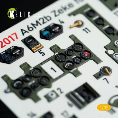 A6M2B Zeke - Interior 3D Decal for Tamiya kit, 1/32 - Kelik K32017