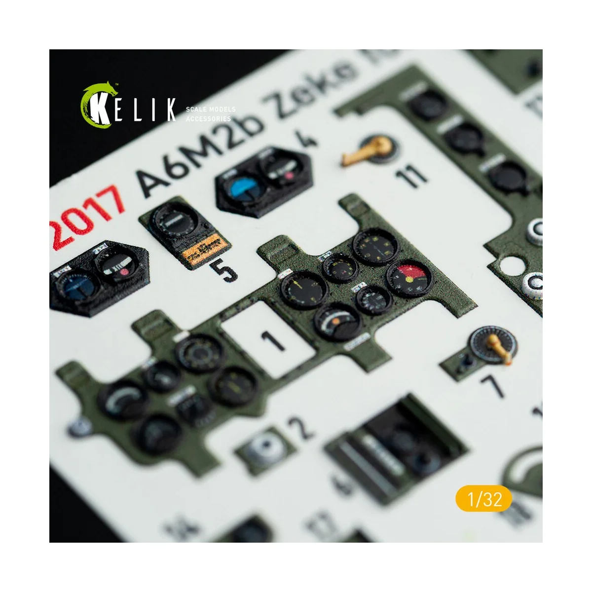 A6M2B Zeke - Interior 3D Decal for Tamiya kit, 1/32 - Kelik K32017