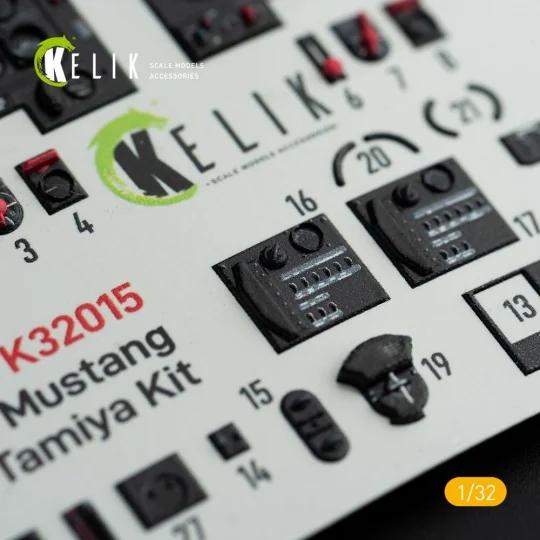 P-51D Mustang - Interior 3D Decal for Tamiya kit, 1/32 - Kelik K32015