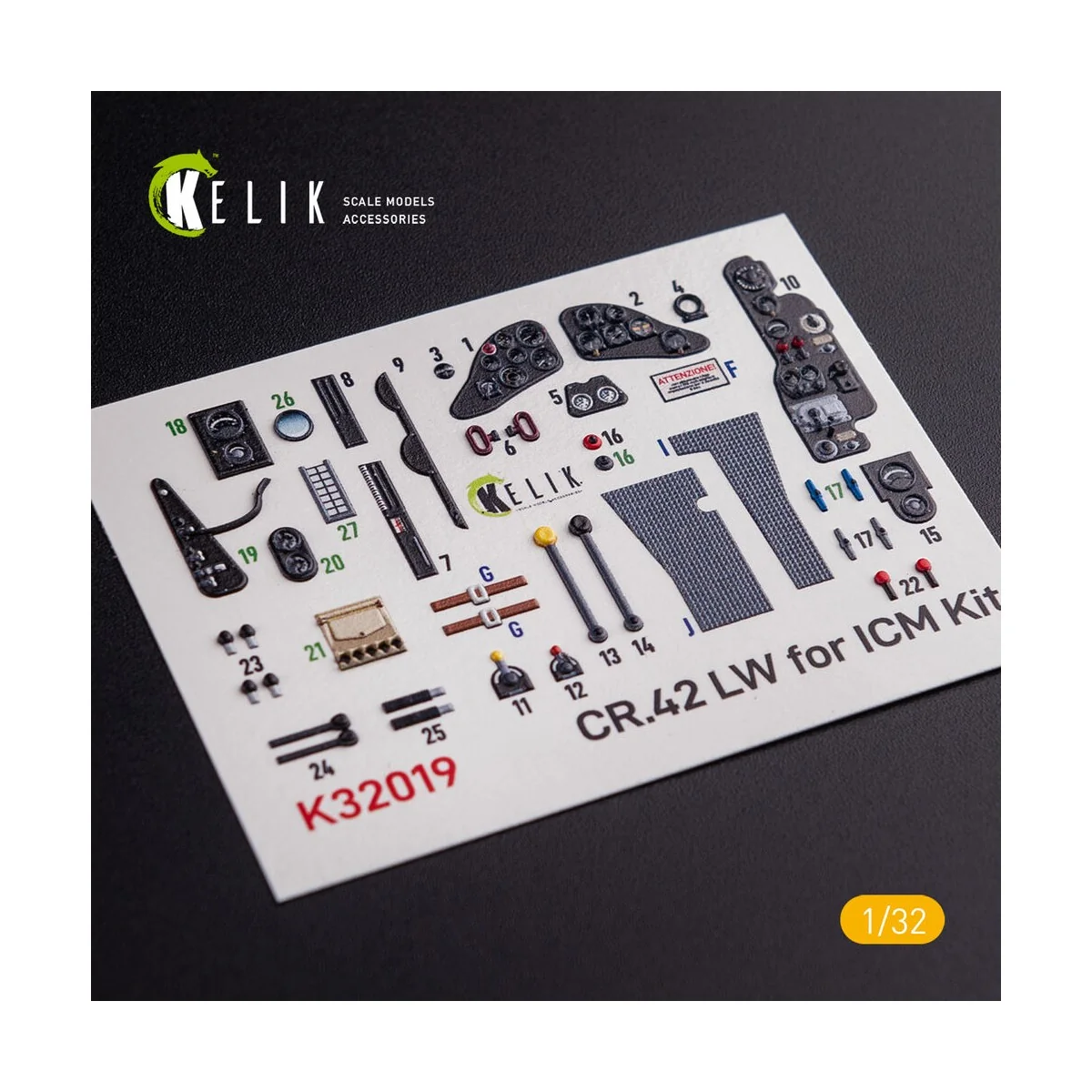 CR.42 LW - Interior 3D Decal for ICM kit, 1/32 - Kelik K32019