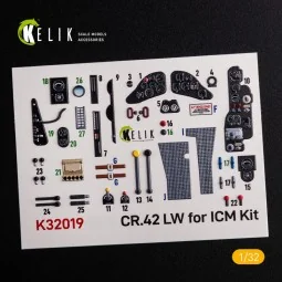 CR.42 LW - Interior 3D Decal for ICM kit, 1/32 - Kelik K32019 2