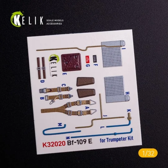 BF-109 E - Interior 3D Decal with 3D printed parts for Trumpeter ki...