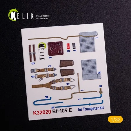 BF-109 E - Interior 3D Decal with 3D printed parts for Trumpeter ki...