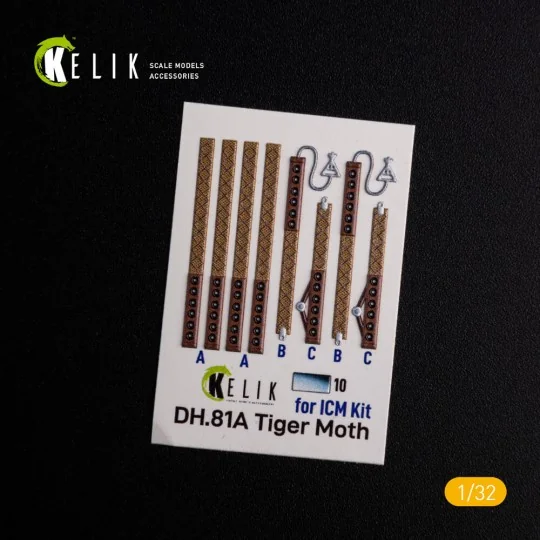 DH.81A Tiger Moth - Interior 3D Decal for ICM kit, 1/32 - Kelik K32021