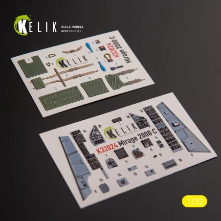 Mirage 2000C - interior 3D decals for Kitty Hawk/Zimi models kit, 1...