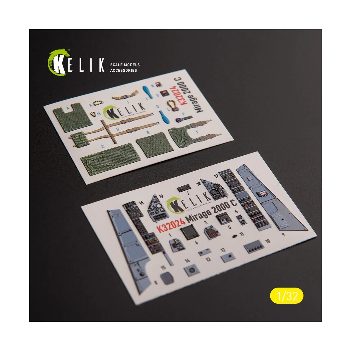Mirage 2000C - interior 3D decals for Kitty Hawk/Zimi models kit, 1...