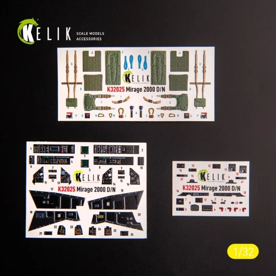 Mirage 2000D/N - interior 3D decals for Kitty Hawk/Zimi models kit,...