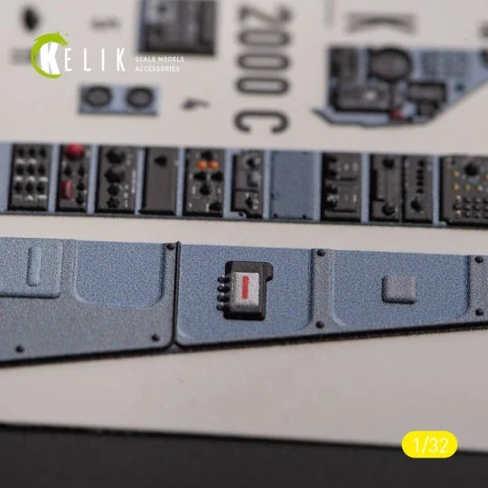 Mirage 2000C - interior 3D decals for Kitty Hawk/Zimi models kit, 1...