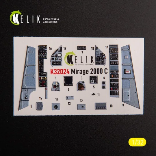 Mirage 2000C - interior 3D decals for Kitty Hawk/Zimi models kit, 1...