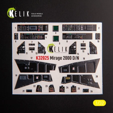 Mirage 2000D/N - interior 3D decals for Kitty Hawk/Zimi models kit,...