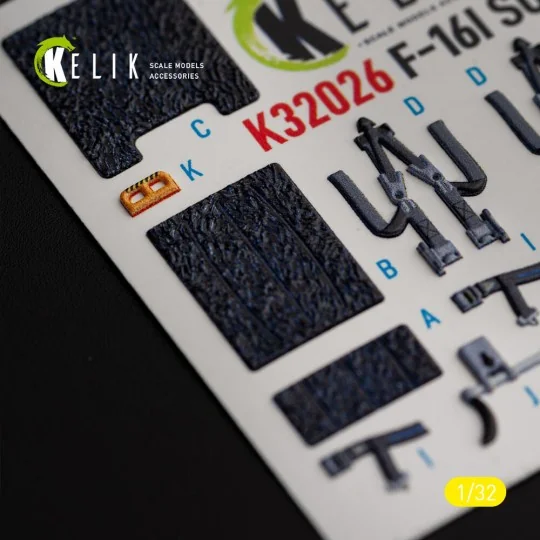 F-16I Sufa - interior 3D decals for Academy kit, 1/32 - Kelik K32026