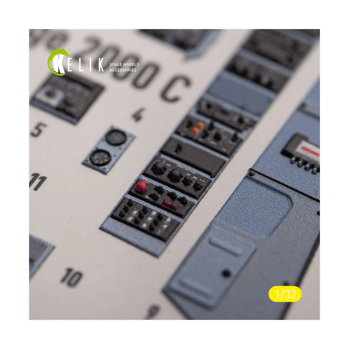 Mirage 2000C - interior 3D decals for Kitty Hawk/Zimi models kit, 1...