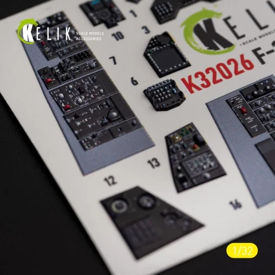 F-16I Sufa - interior 3D decals for Academy kit, 1/32 - Kelik K32026
