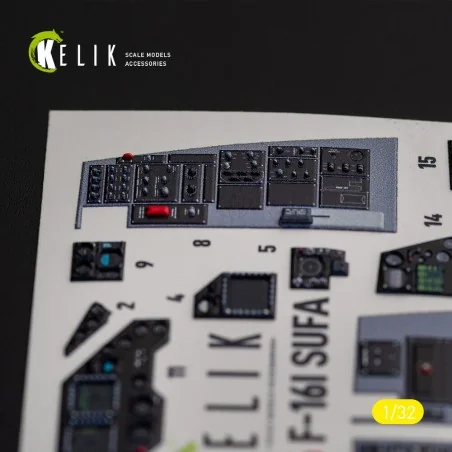 F-16I Sufa - interior 3D decals for Academy kit, 1/32 - Kelik K32026