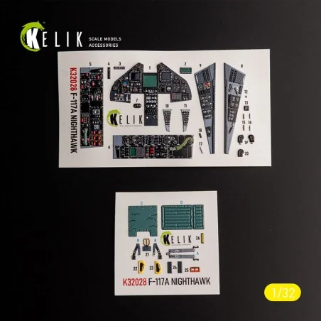 F-117A - Type 2 interior 3D decals for Trumpeter kit, 1/32 - Kelik ...