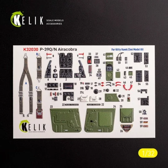 P-39Q/N - interior 3D decals for Kitty Hawk/Zimi models kit, 1/32 -...