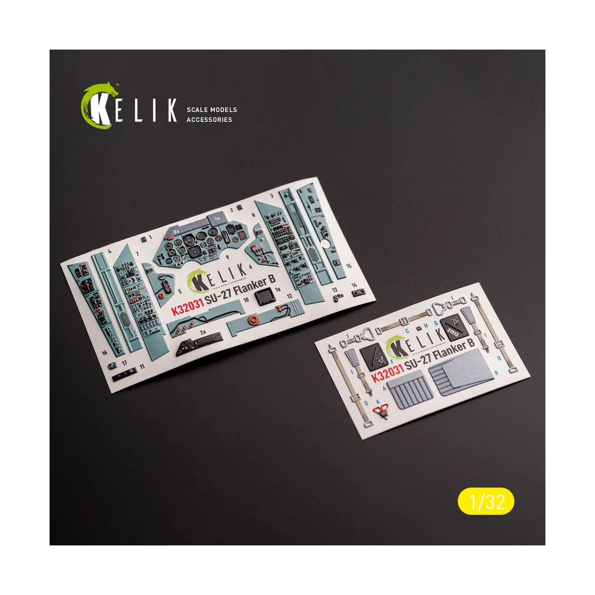 SU-27 - interior 3D decals for Trumpeter kit, 1/32 - Kelik K32031