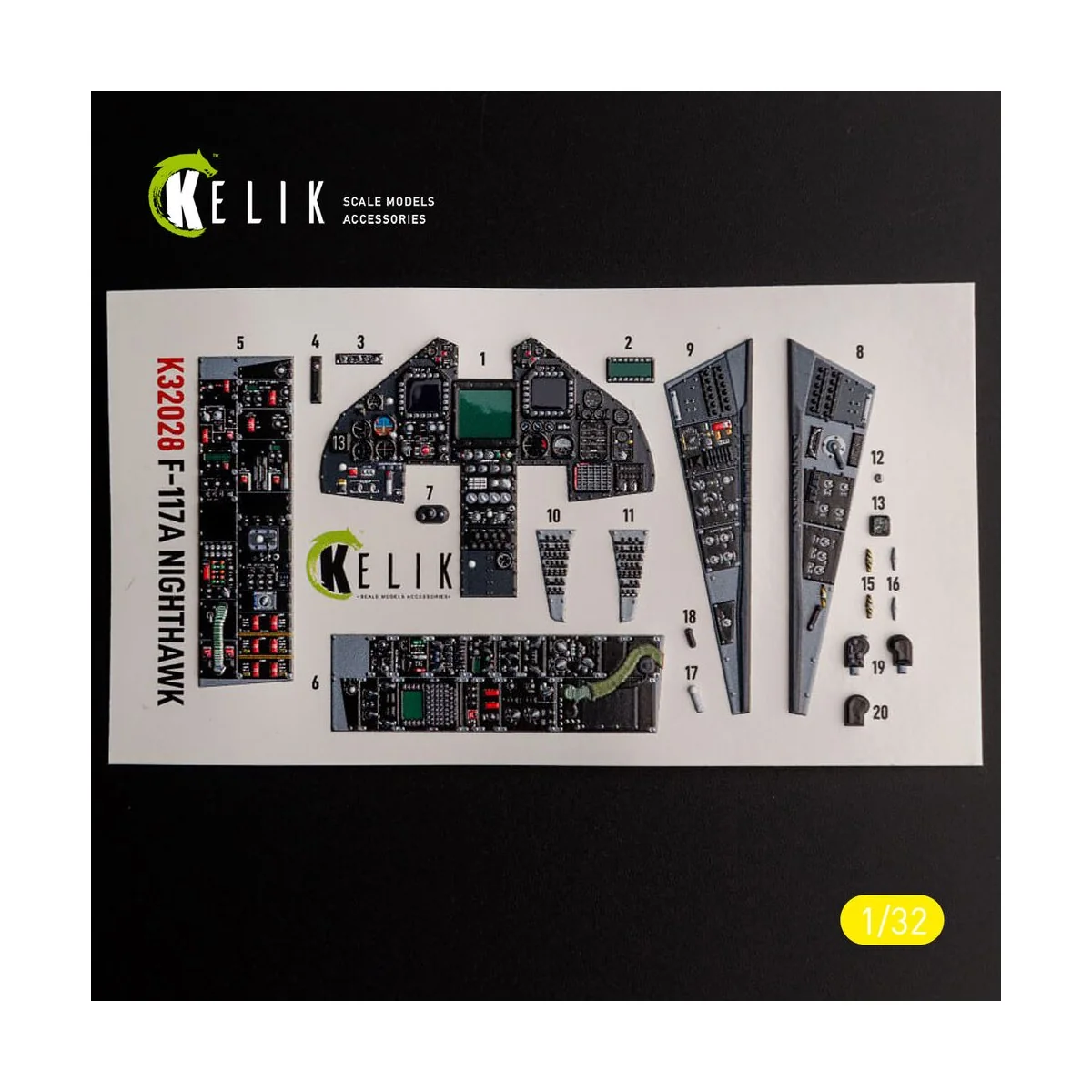 F-117A - Type 2 interior 3D decals for Trumpeter kit, 1/32 - Kelik ...