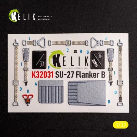 SU-27 - interior 3D decals for Trumpeter kit, 1/32 - Kelik K32031