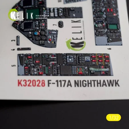 F-117A - Type 2 interior 3D decals for Trumpeter kit, 1/32 - Kelik ...