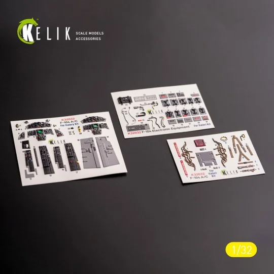 F-104 A/C - interior 3D decals for Italeri kit, 1/32 - Kelik K32032