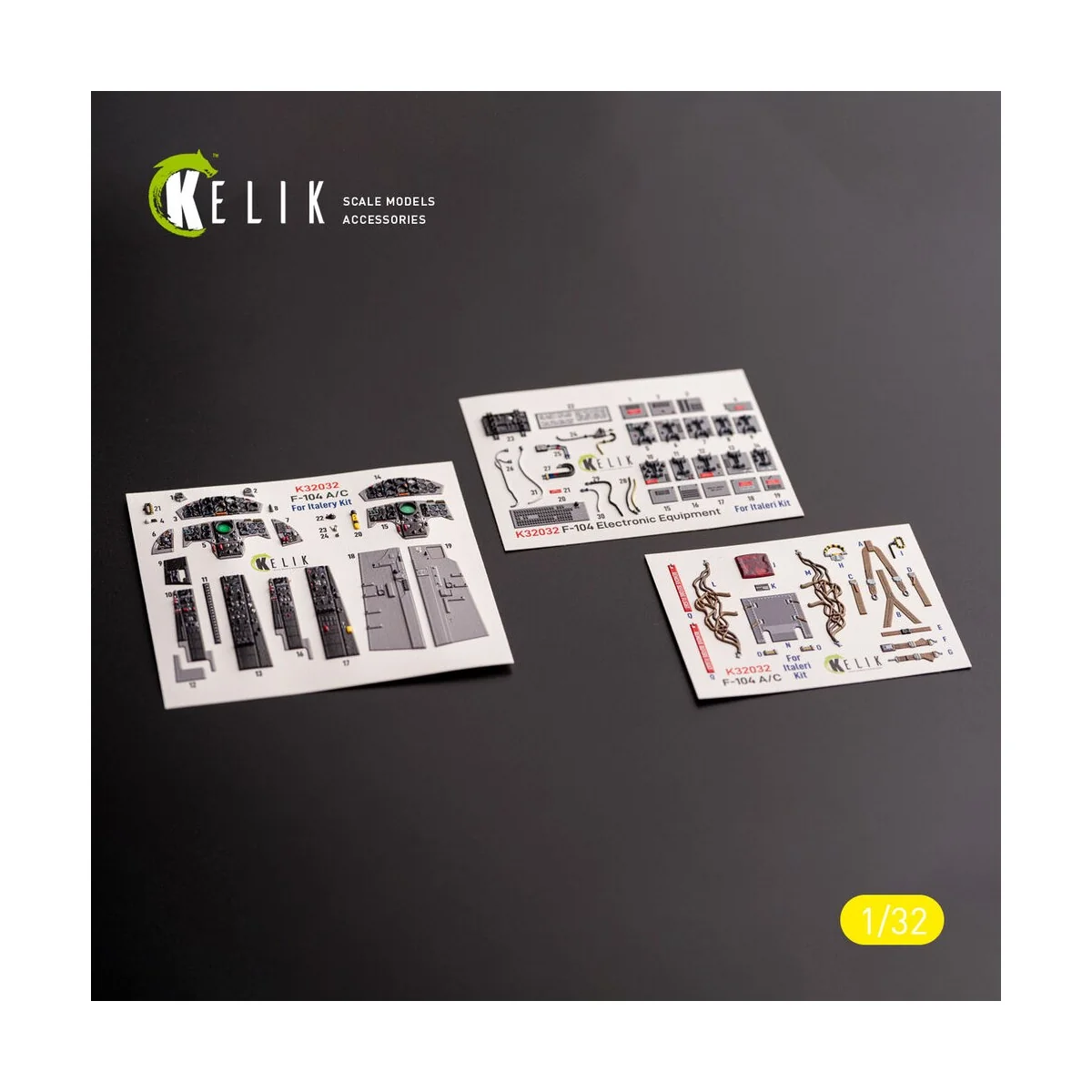 F-104 A/C - interior 3D decals for Italeri kit, 1/32 - Kelik K32032