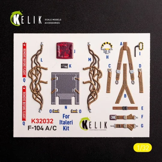 F-104 A/C - interior 3D decals for Italeri kit, 1/32 - Kelik K32032