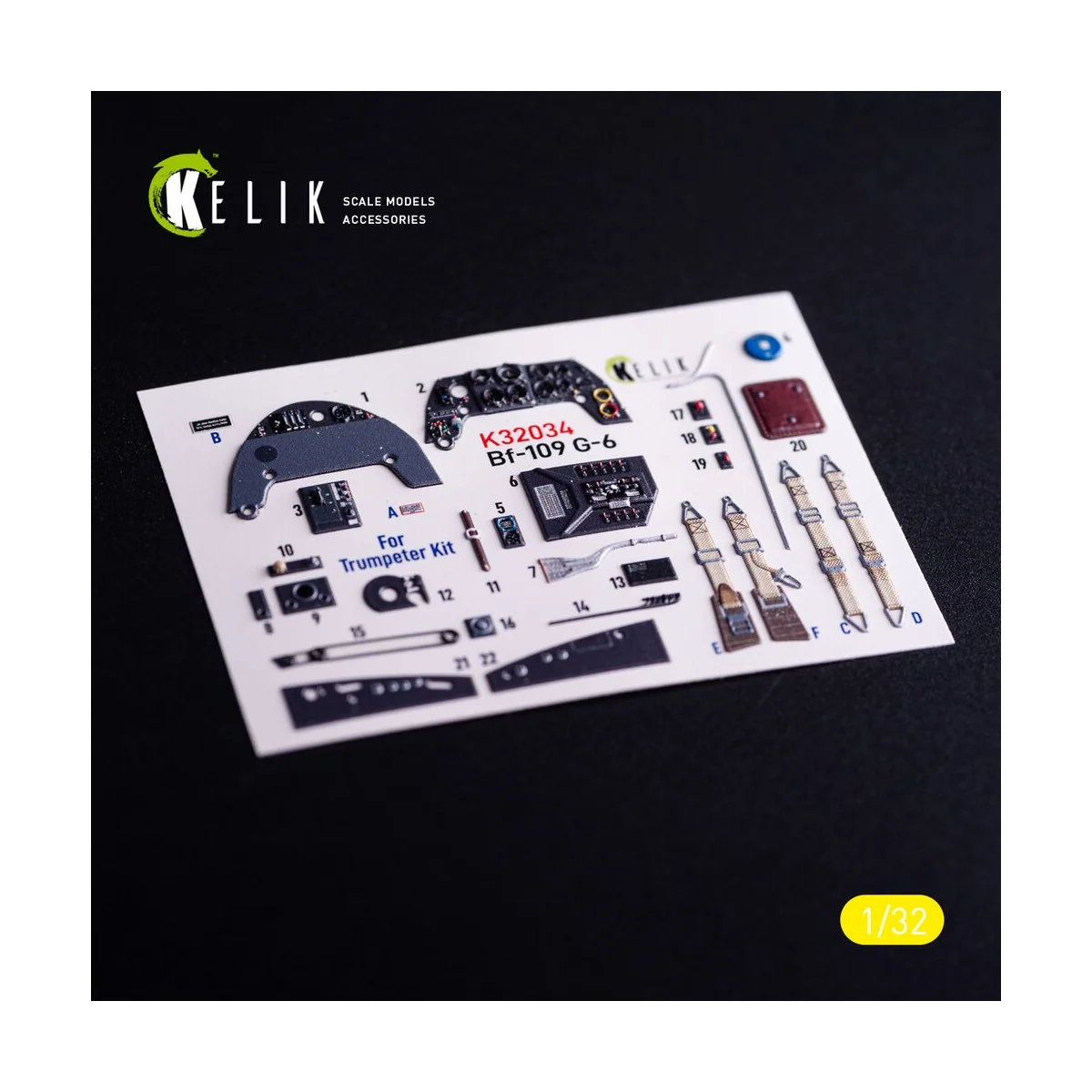 BF-109 G-6 - interior 3D decals for Trumpeter kit, 1/32 - Kelik K32034
