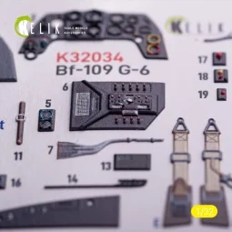 BF-109 G-6 - interior 3D decals for Trumpeter kit, 1/32 - Kelik K32034 2