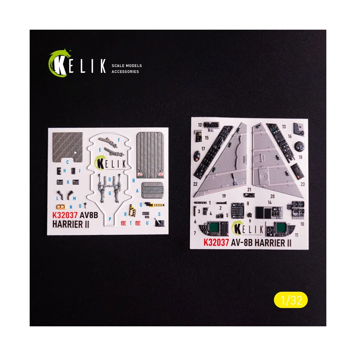 AV-8 Harrier - interior 3D decals for Trumpeter kit, 1/32 - Kelik K...
