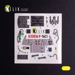 F-16CJ - interior 3D decals for Tamiya kit, 1/32 - Kelik K32036 2