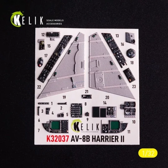 AV-8 Harrier - interior 3D decals for Trumpeter kit, 1/32 - Kelik K...