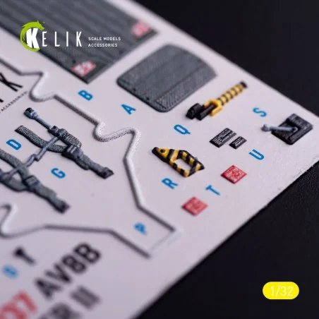 AV-8 Harrier - interior 3D decals for Trumpeter kit, 1/32 - Kelik K...