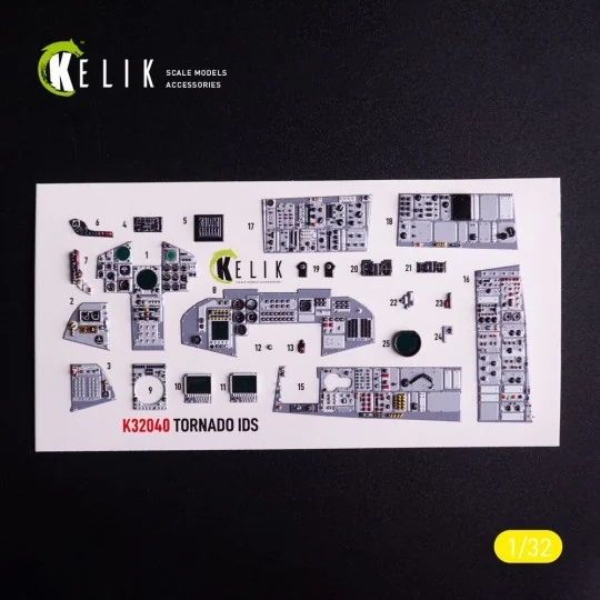 Tornado IDS - interior 3D decals for Italeri kit, 1/32 - Kelik K32040
