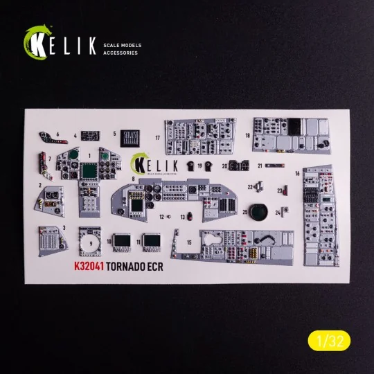 Tornado ECR - interior 3D decals for Italeri kit, 1/32 - Kelik K32041