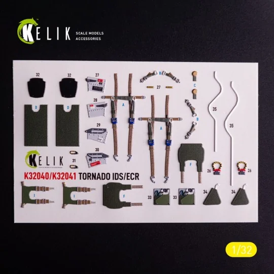 Tornado ECR - interior 3D decals for Italeri kit, 1/32 - Kelik K32041