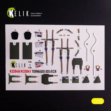 Tornado ECR - interior 3D decals for Italeri kit, 1/32 - Kelik K32041