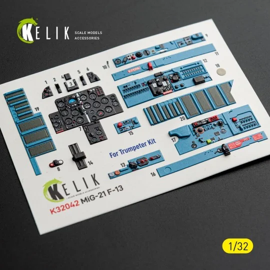 MiG-21 F-13 export version - interior 3D decals for Trumpeter kit, ...