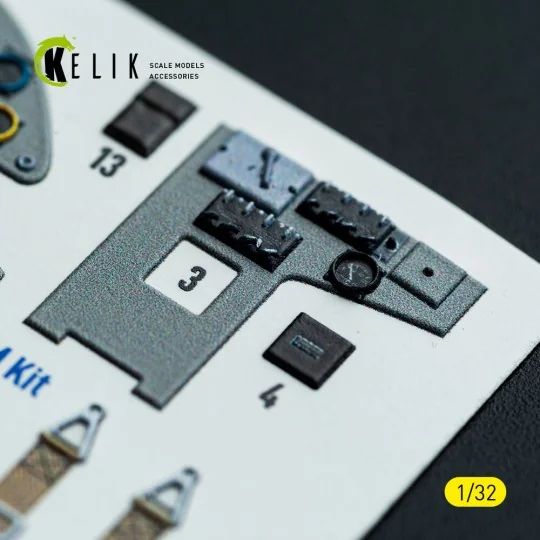 Hs-123A-1 - interior 3D decals for ICM kit, 1/32 - Kelik K32046
