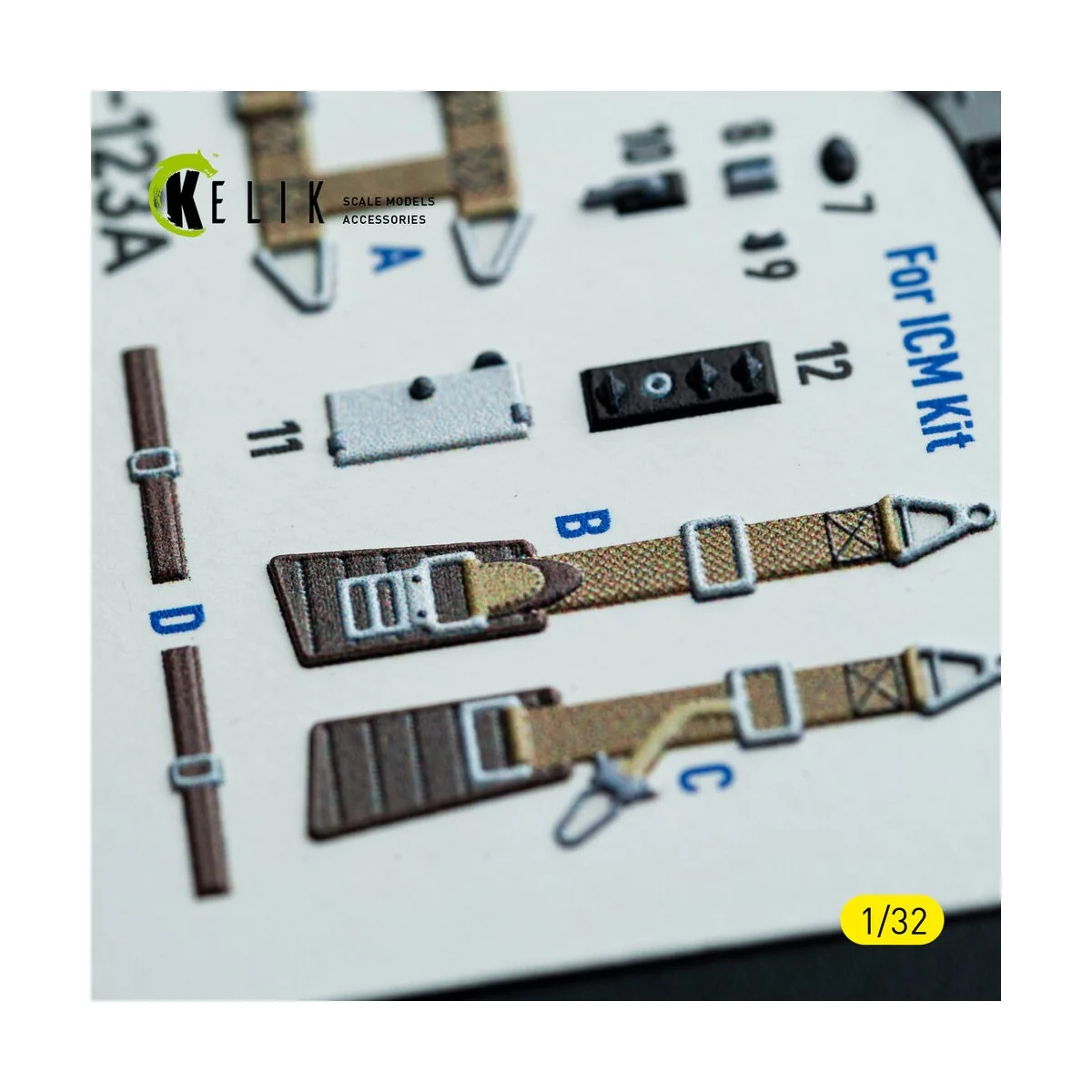 Hs-123A-1 - interior 3D decals for ICM kit, 1/32 - Kelik K32046