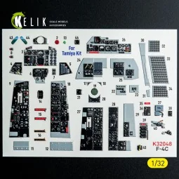 F-4C - interior 3D decals for Tamiya kit, 1/32 - Kelik K32048 2