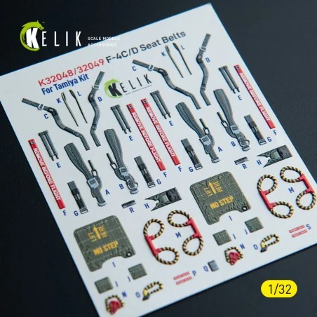 F-4C - interior 3D decals for Tamiya kit, 1/32 - Kelik K32048
