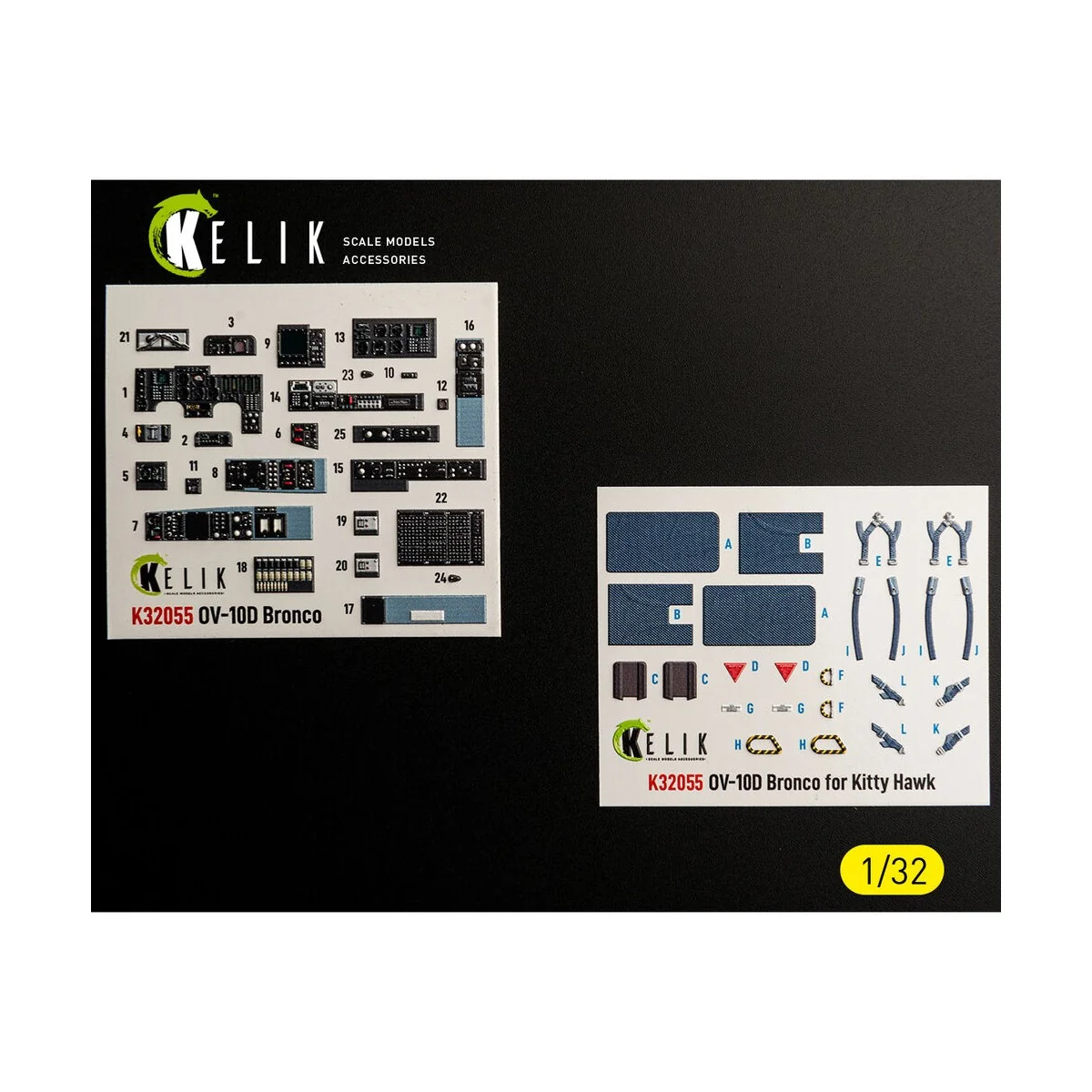 OV-10D Bronco - interior 3D decals for Kitty Hawk/Zimi models kit, ...