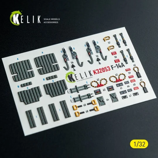 F-14A - interior 3D decals for Tamiya kit, 1/32 - Kelik K32053