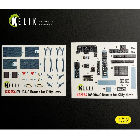 OV-10A/C Bronco - interior 3D decals for Kitty Hawk/Zimi models kit...