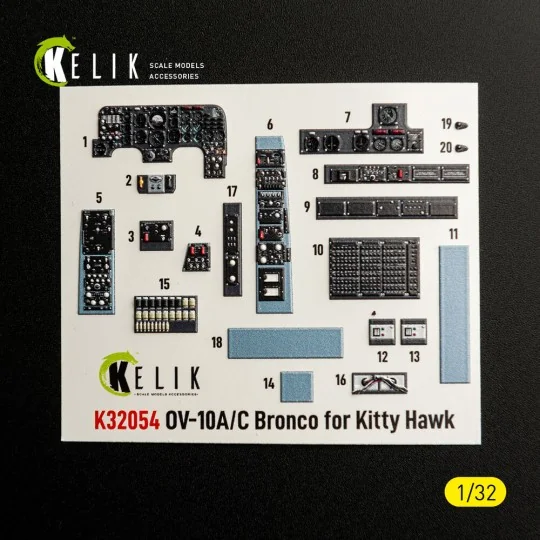 OV-10A/C Bronco - interior 3D decals for Kitty Hawk/Zimi models kit...