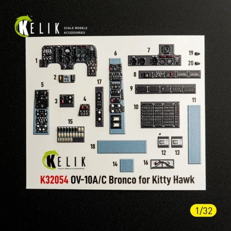 OV-10A/C Bronco - interior 3D decals for Kitty Hawk/Zimi models kit...