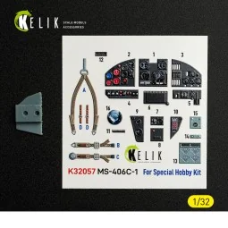 MS-406C-1 - interior 3D decals for Special Hobby kit, 1/32 - Kelik ... 2