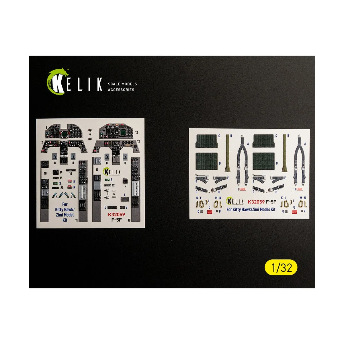 F-5F - interior 3D decals for Kitty Hawk/Zimi models kit, 1/32 - Ke...
